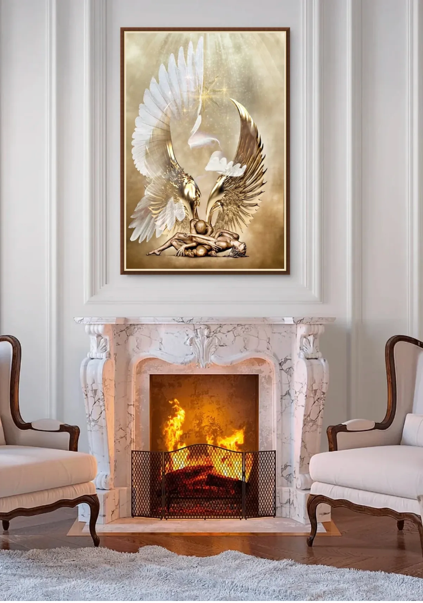 Celestial Golden Wings – Contemporary Fine Art by Zack Zublena