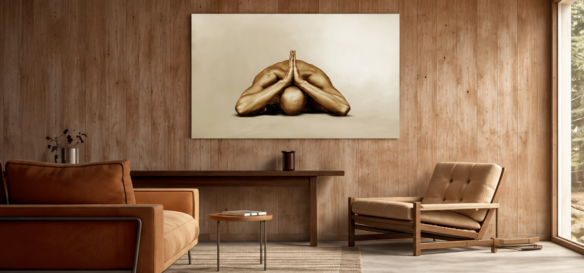 Gold-toned fine art photography installed in a luxury hospitality interior — Zack Zublena