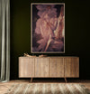 Golden-painted nude female figure emerging through soft jasmine petals, blending sensuality and floral elegance in fine art photography — perfect for interiors, collectors, and wellness spaces.