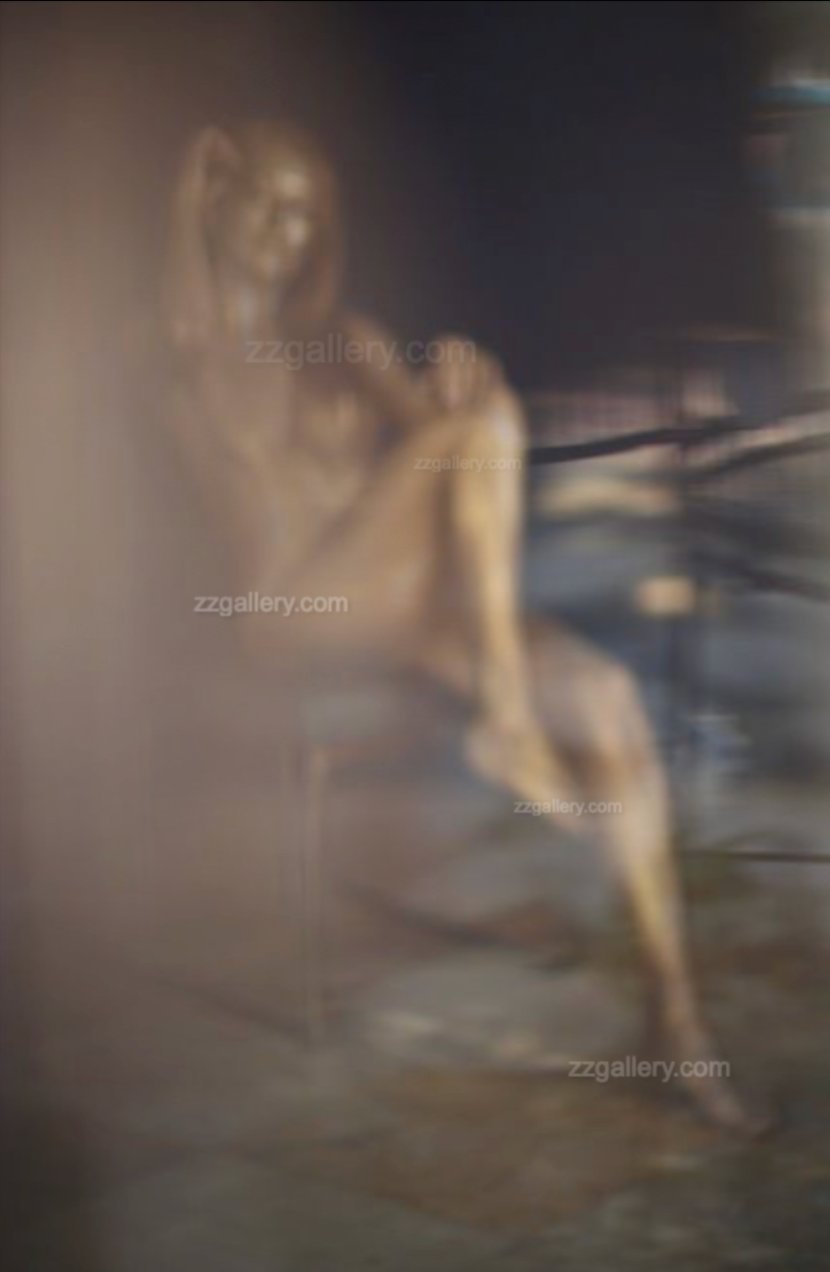 Golden silhouette in soft blurred light, surreal fine art photography, dreamlike wall decor for luxury hotels, spas, and contemporary collectors.