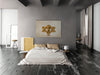 Golden figure in acrobatic yoga pose by Zack Zublena, contemporary fine art photography symbolizing strength, balance, and sacred feminine energy, ideal for luxury wall décor.
