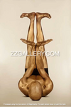 Golden male nude yoga inverted meditation pose fine art wall art photography print