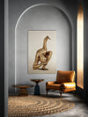 Golden male nude in acrobatic yoga pose by Zack Zublena, contemporary fine art nude photography wall art, luxury gold-painted body artwork for modern interiors.