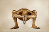 Golden male nude yoga squat with prayer hands – luxury fine art photography for meditation, yoga studios, wellness interiors, and contemporary wall decor.