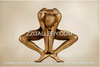 Golden male nude yoga squat meditation fine art photography wall art print