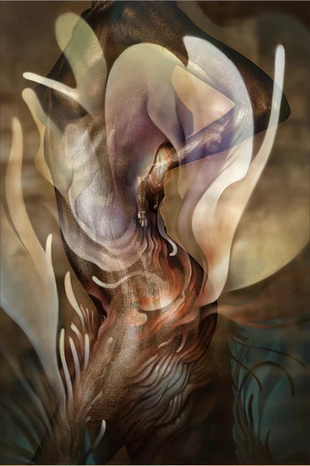 Golden Nude Abstract Floral Surreal Wall Art – Fine Art Photography Print