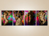 Set of 4 golden nude women with butterflies – luxury feminine fine art photography wall decor