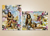 Golden nude goddess abstract color wall art by Zack Zublena – fine art gold body photography fused with colorful surrealist painting for luxury interiors.