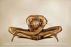 Golden nude yoga pose fine art photography wall art for meditation, wellness, and luxury home décor