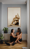 Golden-painted male figure in an elegant yoga pose, fine art wall decor symbolizing strength, mindfulness, and inner peace, perfect for yoga studios, wellness spaces, and luxury interiors.