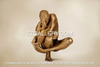 Golden nude yoga balance pose fine art photography – luxury gold wall art for meditation, wellness, spas, and modern interiors