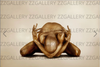 Golden nude yoga pose fine art photography – luxury gold wall art for meditation, wellness spaces, and modern interiors
