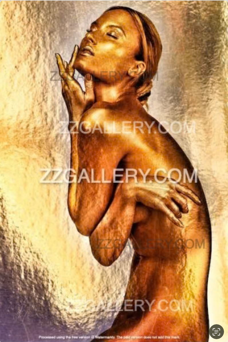 Luxury gold nude fine art photography by Zack Zublena – collectible golden light wall art for luxury interiors