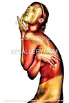Minimalist gold female nude on white background — modern figurative fine art wall print by Zack Zublena