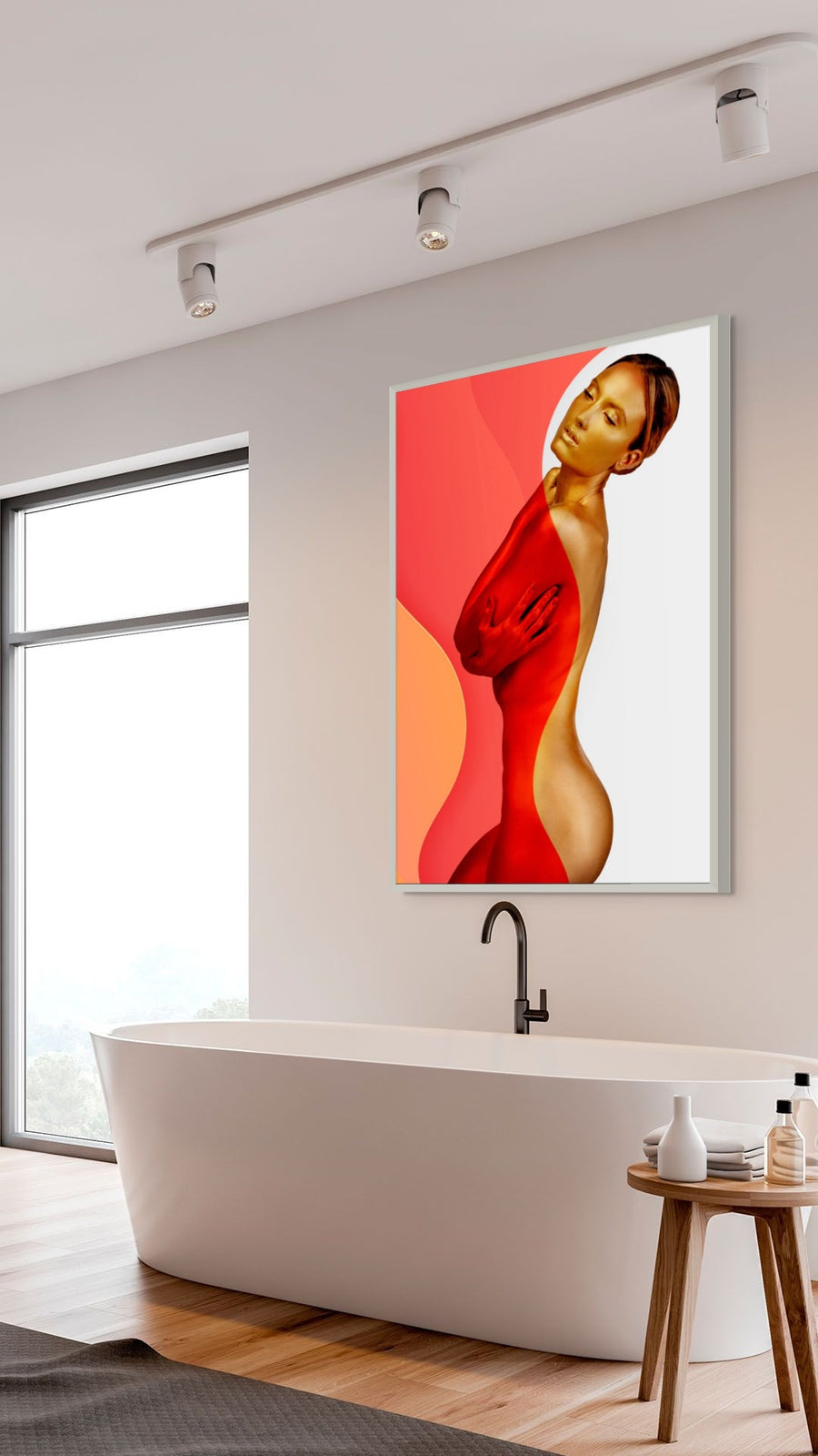 Red Awakening – Abstract Sacred Nude Wall Art
