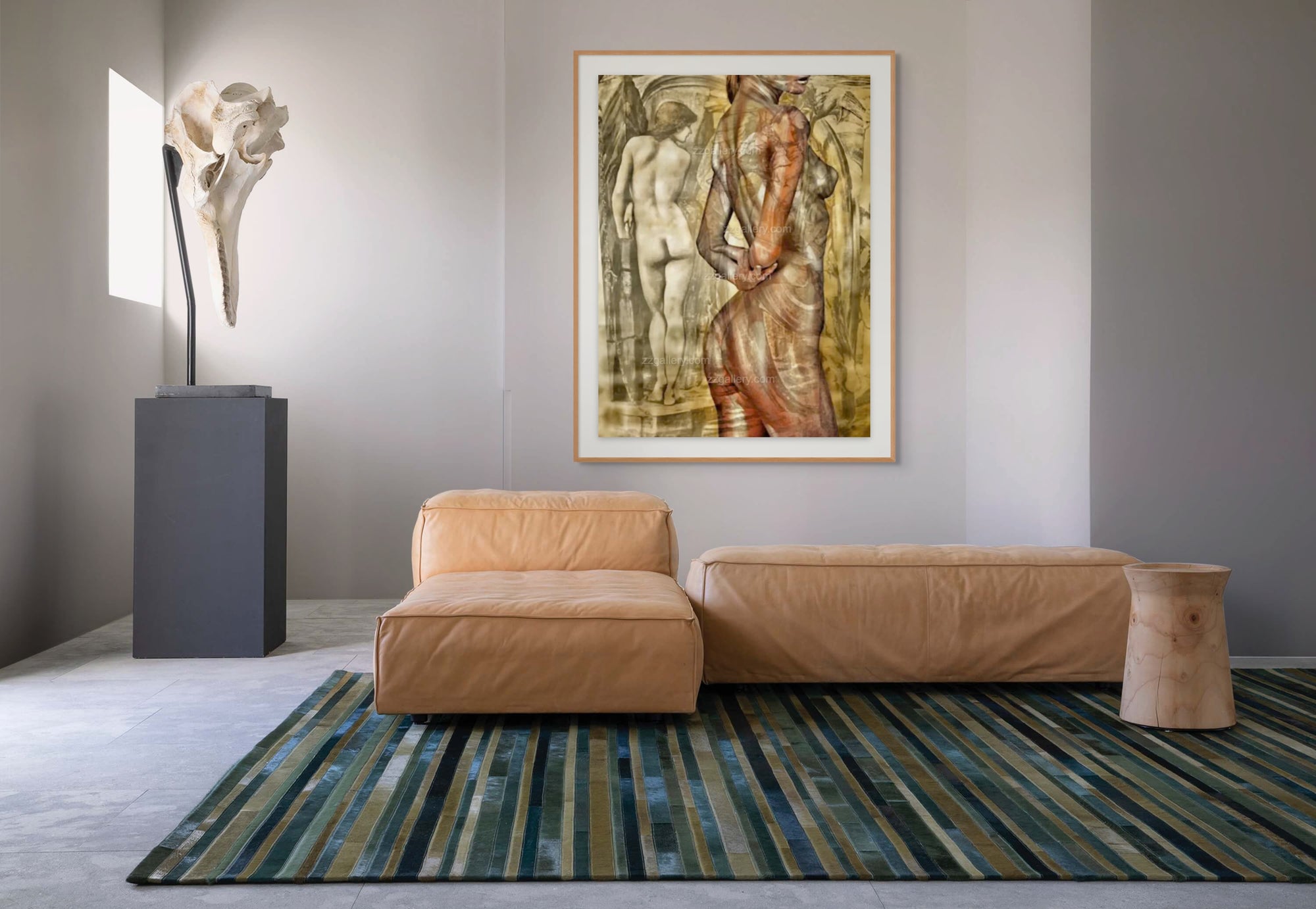 Golden Venus in Renaissance-inspired style, abstract golden body art reflecting timeless elegance and divine beauty.