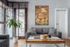 Golden fine art wall photograph of a female form blending with musical notes, symbolizing harmony, creativity, and soulful resonance by Zack Zublena