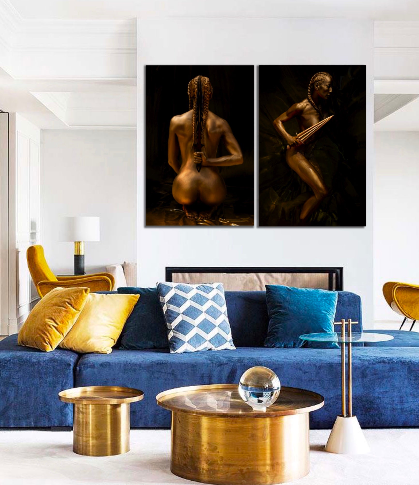 SET of 2 Earth Goddess Warrior back & side